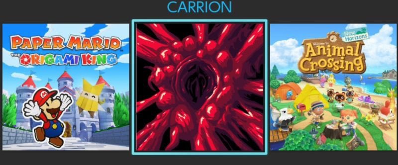 Вызывающую иконку Carrion на Switch заменили