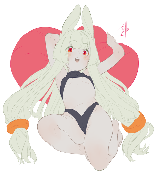 配色されたウサギ(`、3_ヽ)_ 