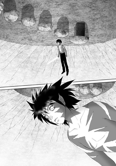 オイラの単行本「かごめかごめ」から
台詞フキダシ擬音無し絵その,55
ほとんどのページに悪あがき修正をしています

3枚目、オイラは高所恐怖症なのでこんな所絶対立てない〜たぶん腰抜ける
( >Д<;) 