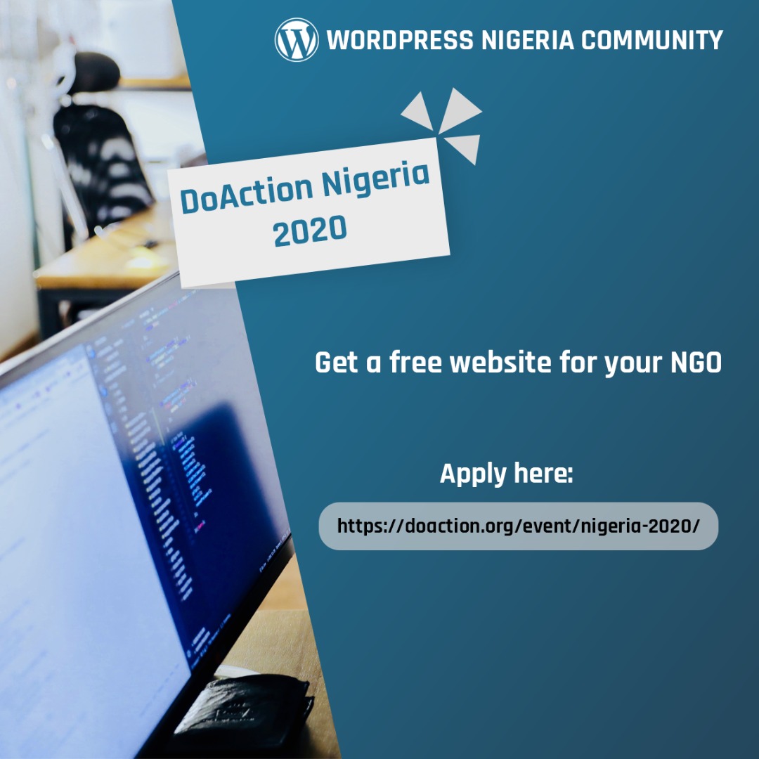 Are you running a registered #NGO in #Nigeria &amp; without a website to showcase your works or receive donations?

The #WordPress Community organizes an annual charity event where we build websites at Zero Costs to selected NGOs.

Apply here or share.
doaction.org/events/Nigeria…
