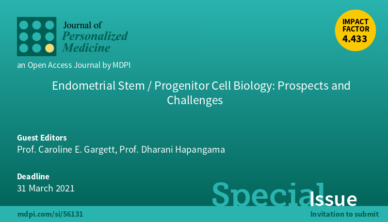 JPM_MDPI's tweet photo. Special Issue "Endometrial Stem/Progenitor Cell Biology: Prospects and Challenges" guest edited by Professor Caroline E. Gargett @Hudson_Research #Endometrial #stemprogenitorcells #Mesenchymal #stemcells 
#Epithelialprogenitorcells https://t.co/YlarzQ0NHI via @MDPIOpenAccess https://t.co/1EVnEARmZy