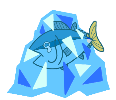 Hypermikan Twitterissa 先日までのジメジメした日が嘘のようないい天気だ かき氷が食べたい そんな日は冷凍マグロ マグロ 冷凍マグロ イラスト カチコチ 夏