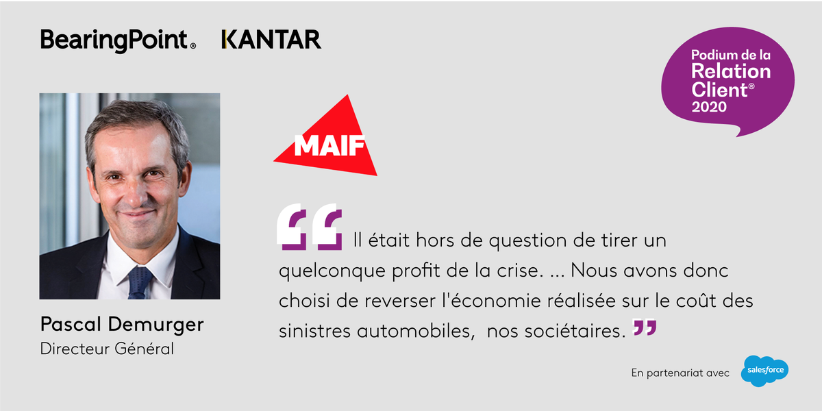 BearingPoint_FR's tweet photo. [#PRC2020] Découvrez le témoignage de Pascal Demurger Directeur Général @MAIF, lors de notre webinar exceptionnel : « La Relation Client, un capital en temps de crise ».

🎙https://t.co/S5XpXuEYMg

#ParlonsRelationClient https://t.co/XCGGLSh2vT