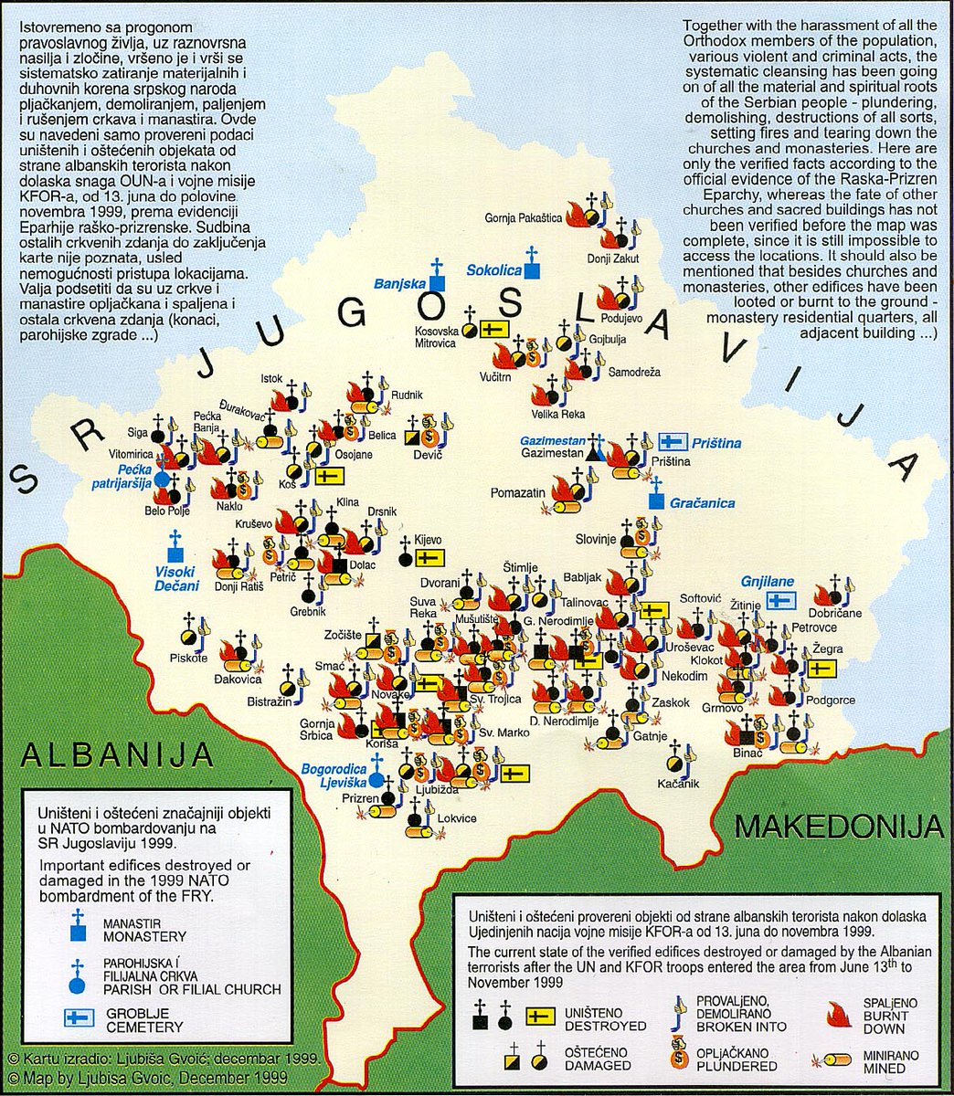 Between June 1999 and March 2004. around 155  #SerbianOrthodox churches and monasteries were destroyed by Albanians.Do you see similarities with recent events in the USA and around the world where  #Antifa terrorists used to burn and destroy cities? 