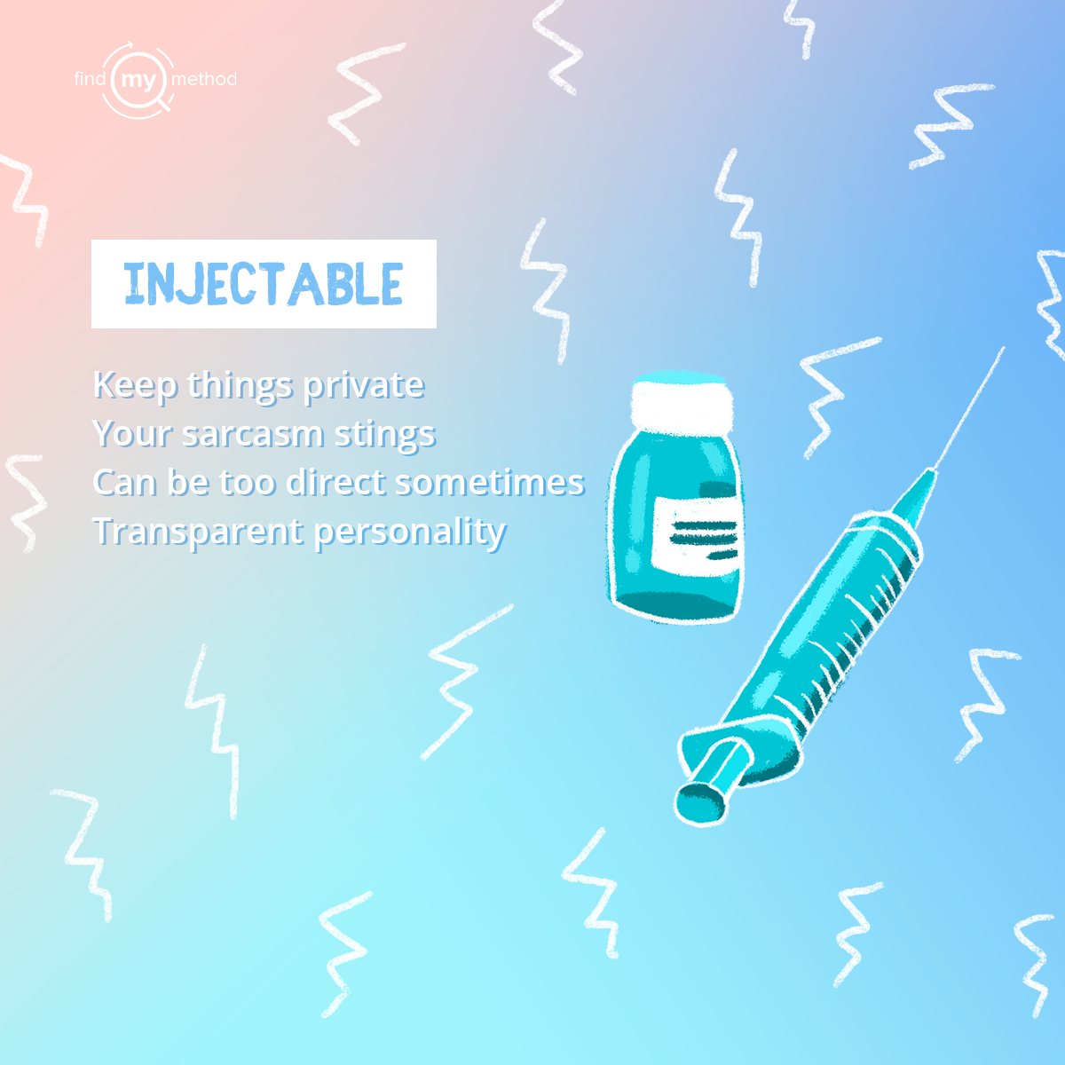 findmymethod's tweet photo. Which #contraceptive are you? Tell us in the replies below and visit https://t.co/xHBCroSznn for more information

#birthcontrolpatch #birthcontrolimplant #birth controlpills #birthcontrolinjection #iud #contraception #birthcontrol #safesex #sexualhealth https://t.co/f1bdeefuWH