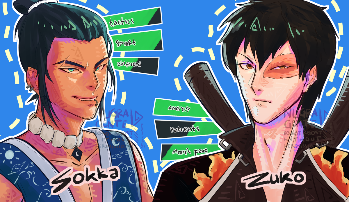 TheNugrawesome's tweet photo. 👾 CHOOSE YOUR FIGHTER; #ATLA EDITION!!! 👾

Sarcastic Sokka vs Zuko the "Where's My Honor?"

#avatarthelastairbender #atlaredraw #artidn #ChooseYourArtist #zuko #sokka https://t.co/z37P4NRPKZ
