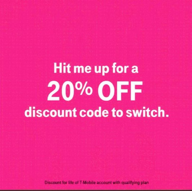 Want to upgrade your network AND get an extra 20% off to switch to T-Mobile? I got you!