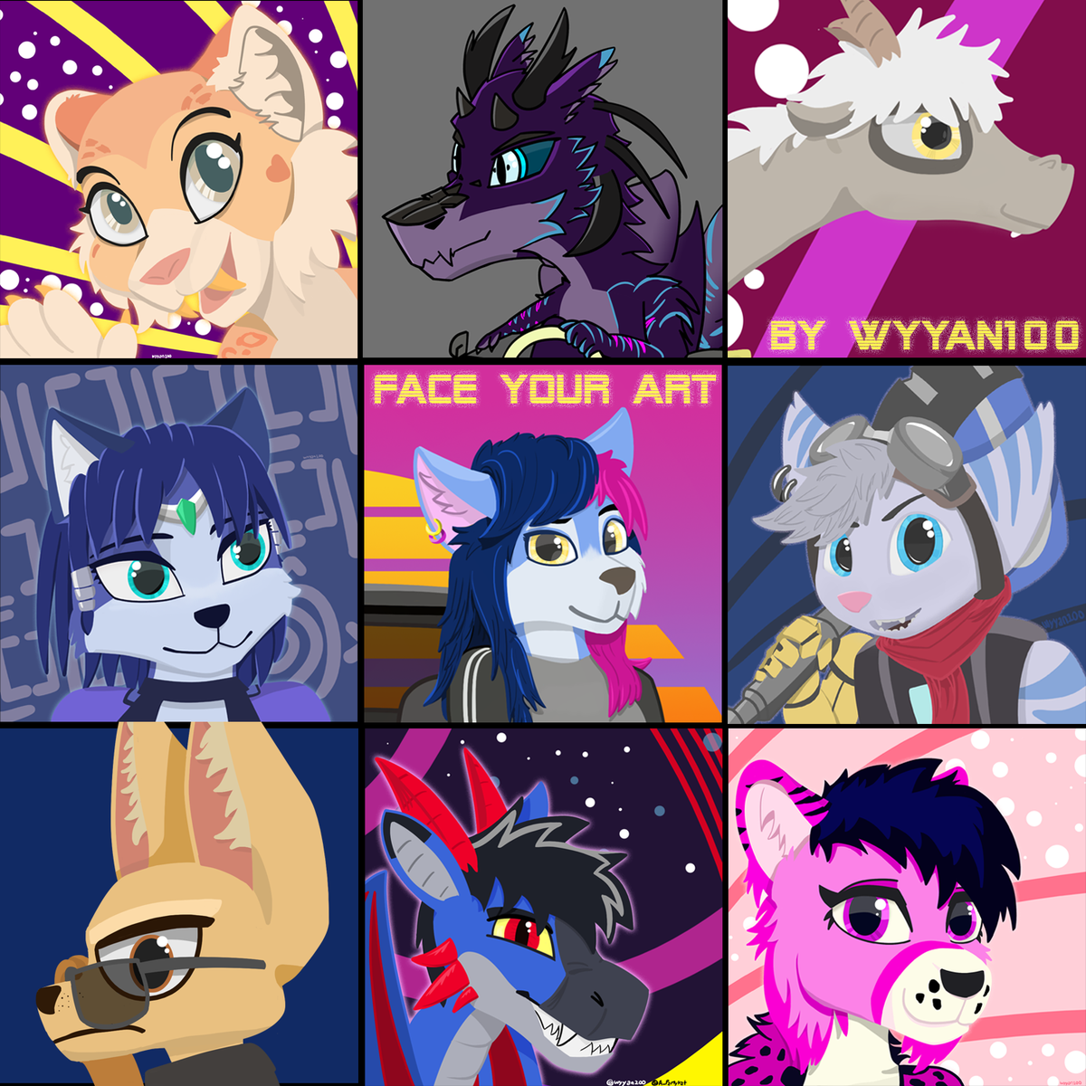 wyyan200's tweet photo. My part of the #faceyourart challenge, a collection of icons and full scenes, from my OCs, other's OCs, and fanart
#faceyourart #faceyourartchallenge #furry #krystal #lombax #fanart #zootopia #finnick #RatchetAndClank https://t.co/ackPvLKuys