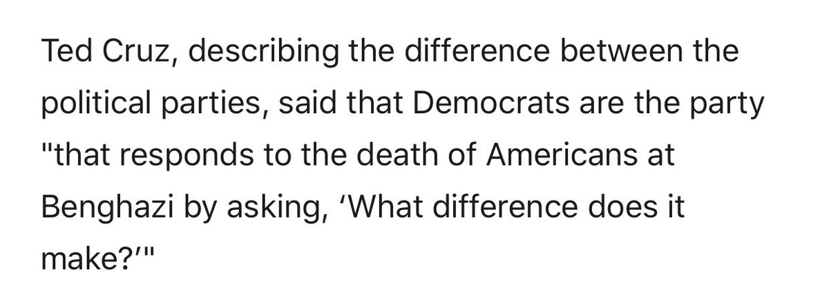 Ted Cruz riffed on the same thing at the RNC  https://www.vox.com/2016/7/20/12244382/what-difference-does-it-make-benghazi