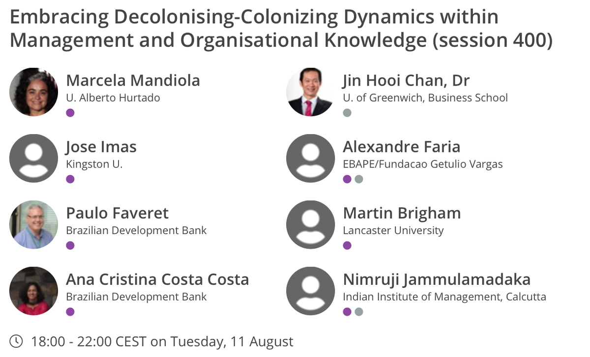cms_aom's tweet image. #AOM2020 Please consider joining our co-sponsored LIVE PDW titled &apos;Embracing Decolonising-Colonizing Dynamics within Management and Organisational Knowledge&apos;. Featuring @Jin_bridge @MartinBrigham et al., To reserve: aom2020.aom.org/meetings/virtu… #decolonisation #ManagementKnowledge