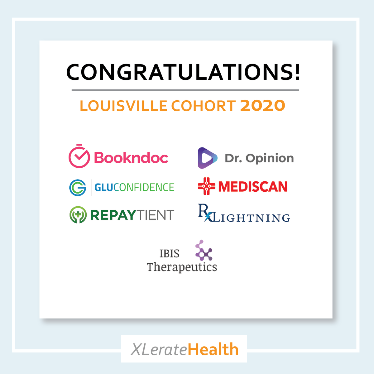 XLerateHealth's tweet photo. Congratulations to these seven companies who’ve been selected for our 2020 Louisville cohort! We’re excited to work with each of you!

https://t.co/WdXbzVkbjg

------------------

#Louisville #Kentucky #LouisvilleHealthcare #XLerateHealth #Accelerator #Healthcare #DigitalHealth https://t.co/mZdJ6VFD6z