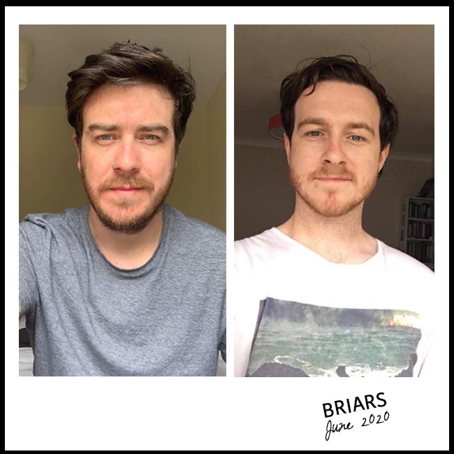 BRIARSOfficial's tweet image. Here's the Lockdown Selfie from our interview with @nessymon a few weeks back. It feels like it was forever ago already. This is us trying to keep it together. Mick's Fleet Foxes shirt has seen better days! You can check out the interview here- nessymon.com/interview-bria…