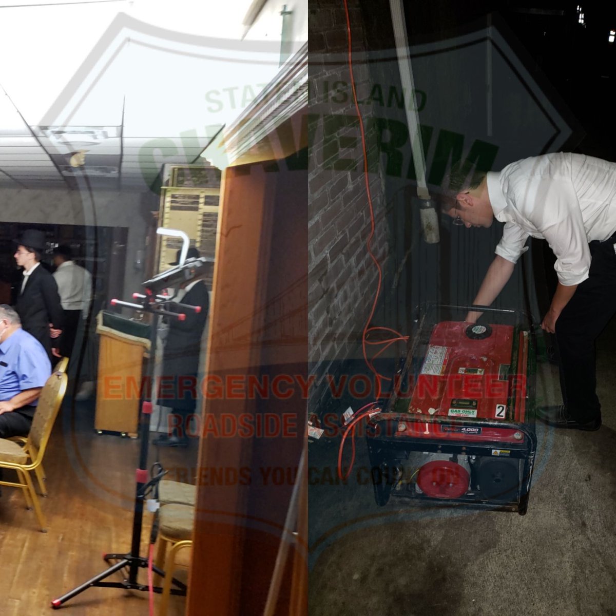 Last night, in the midst of the storm many SI residents lost power. Our members quickly set up generators and light towers in shul so minyanim could continue!