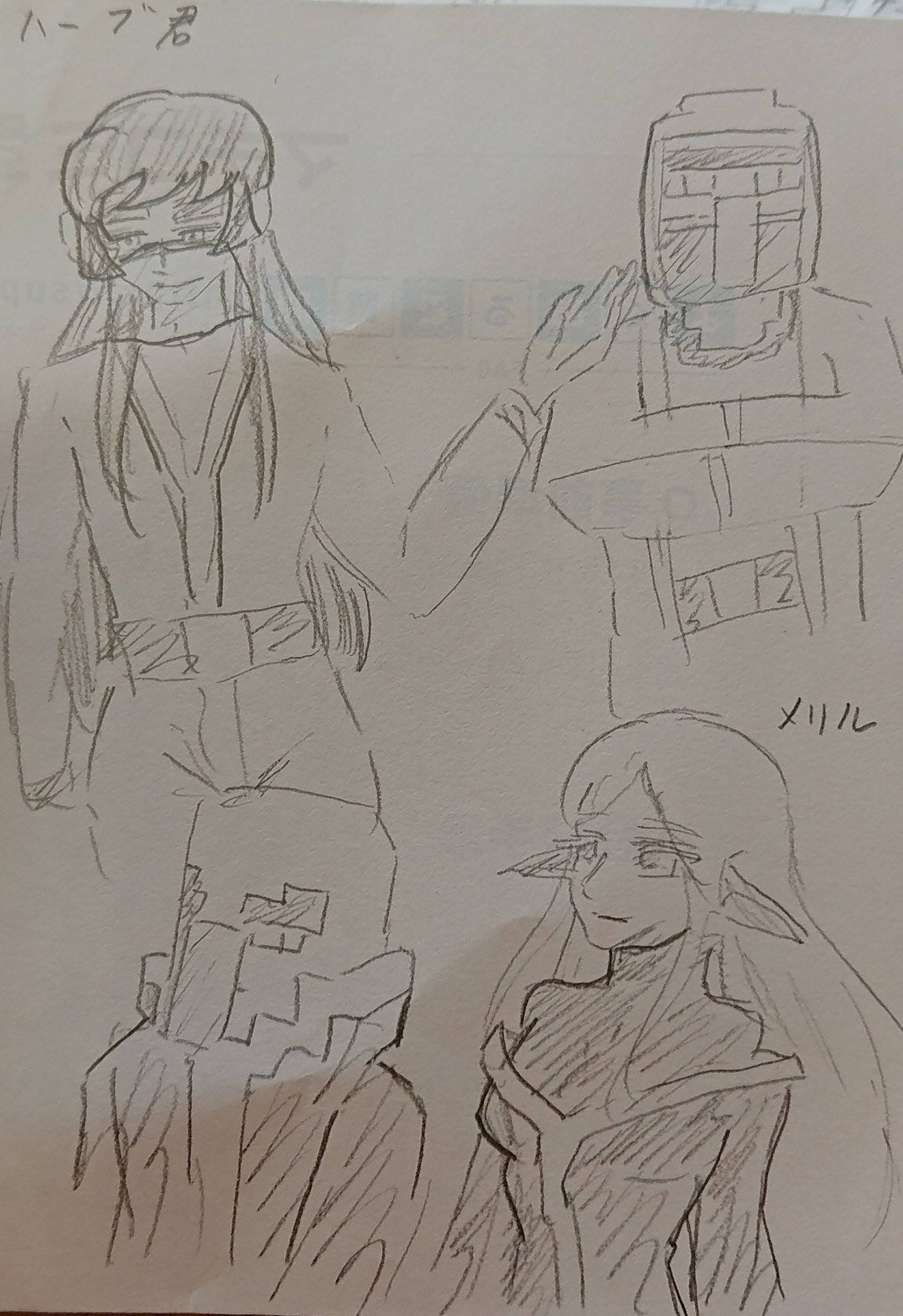 Phantom氷柱 今日職場で子供らに振り回されながら描かされていたイラスト達 はろげんの子達 主にラドさん の布教活動にいつも勤しんでいる 氷柱宅の集い マイクライラスト エヴォーカー ラドニール メリル ヴィンディケーター ウィルル 行商人