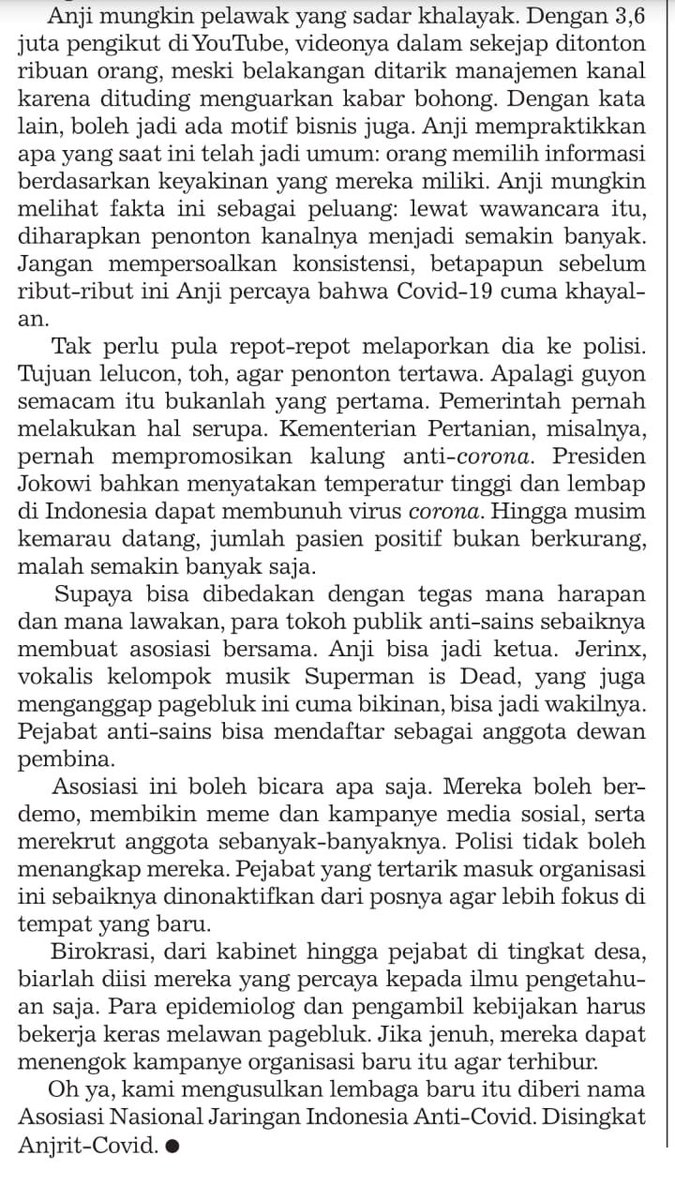 el_nonymous's tweet photo. Aduh, editorial @korantempo ini amboy sekali. Mau ketawa. Mau nangis juga.

😂😭 https://t.co/ZraiaI3iFu