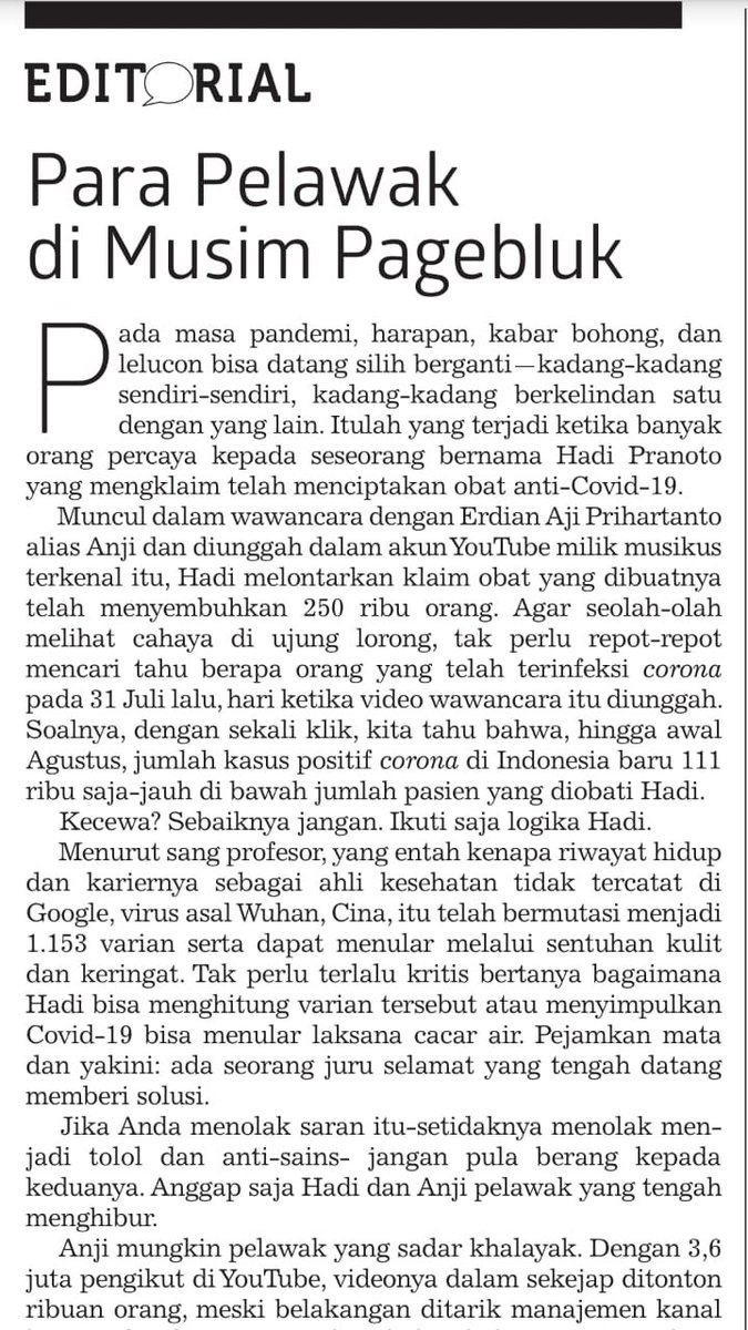 el_nonymous's tweet photo. Aduh, editorial @korantempo ini amboy sekali. Mau ketawa. Mau nangis juga.

😂😭 https://t.co/ZraiaI3iFu