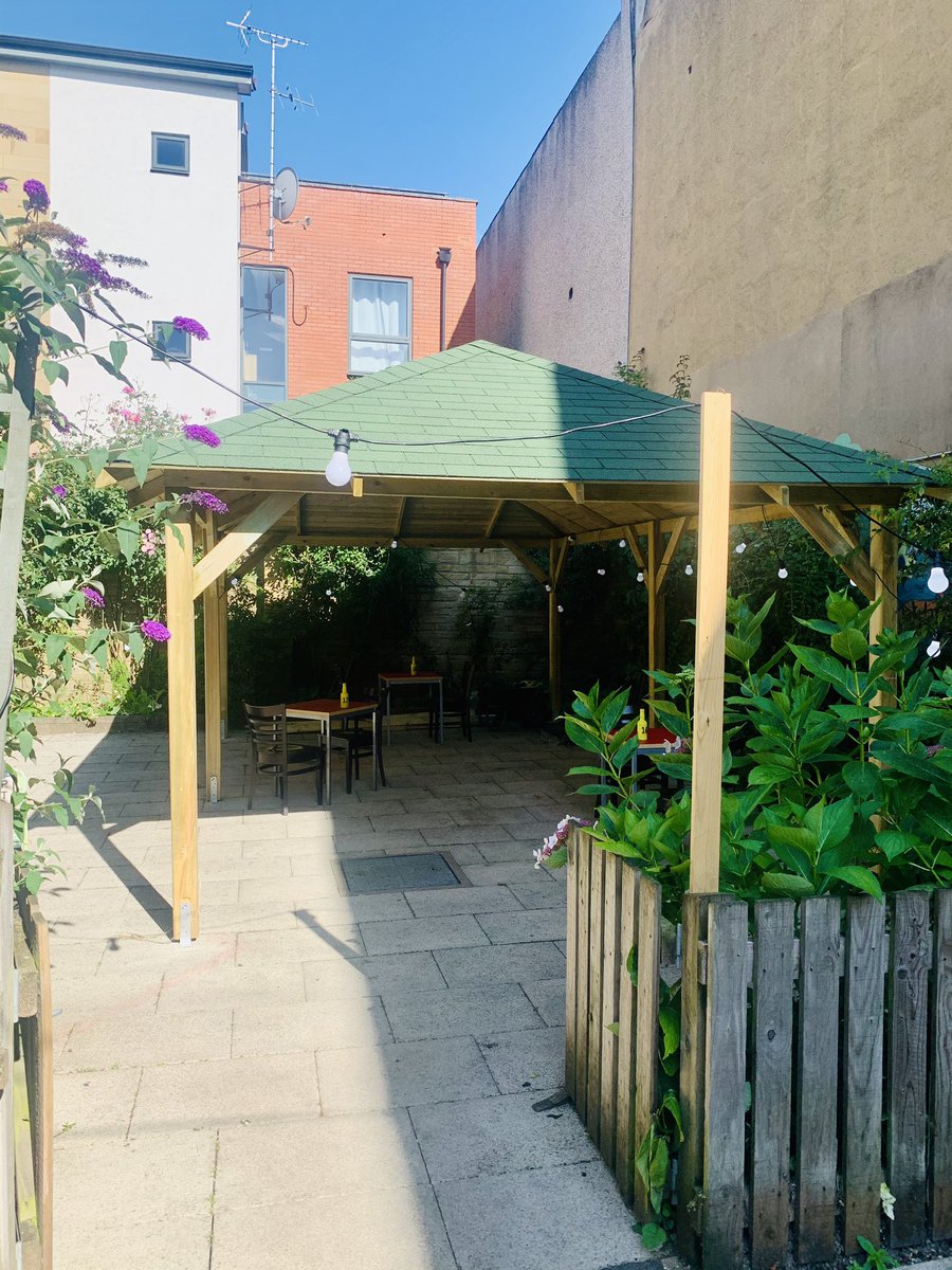 assemblybandk's tweet photo. We’ve been hard at work on a new structure in our courtyard over the last couple of weeks to give you more under cover options! What do you think? 🤔 

#TuesdayThoughts #ABK #HeadingleyHEART https://t.co/cMmWKpta61