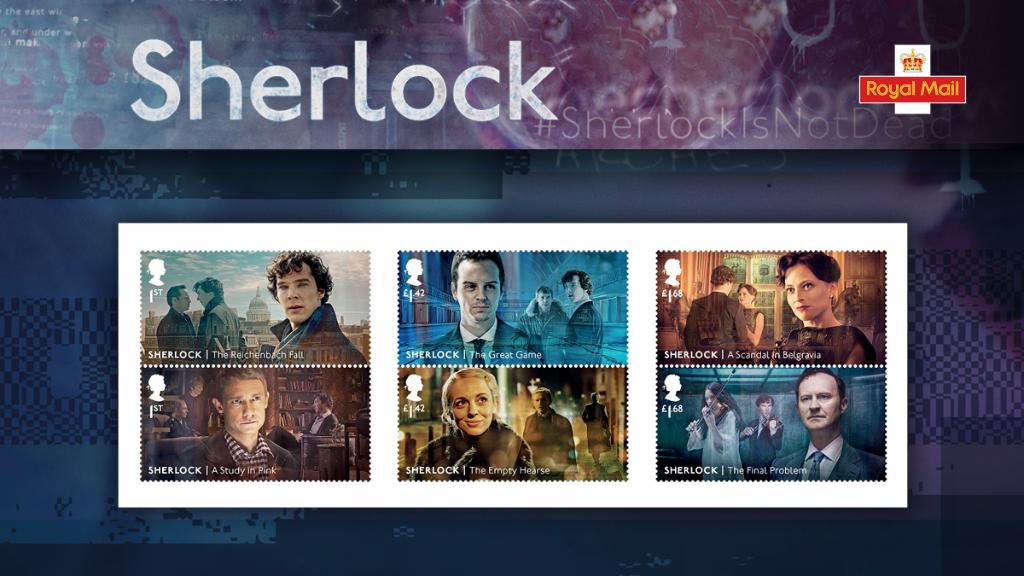 RoyalMailStamps's tweet image. #TheGameIsOn. Announced today, stylish new stamps to celebrate #Sherlock, the award-winning TV series. 
Explore the collection: ms.spr.ly/6015ToZHd

#10yearsofsherlock