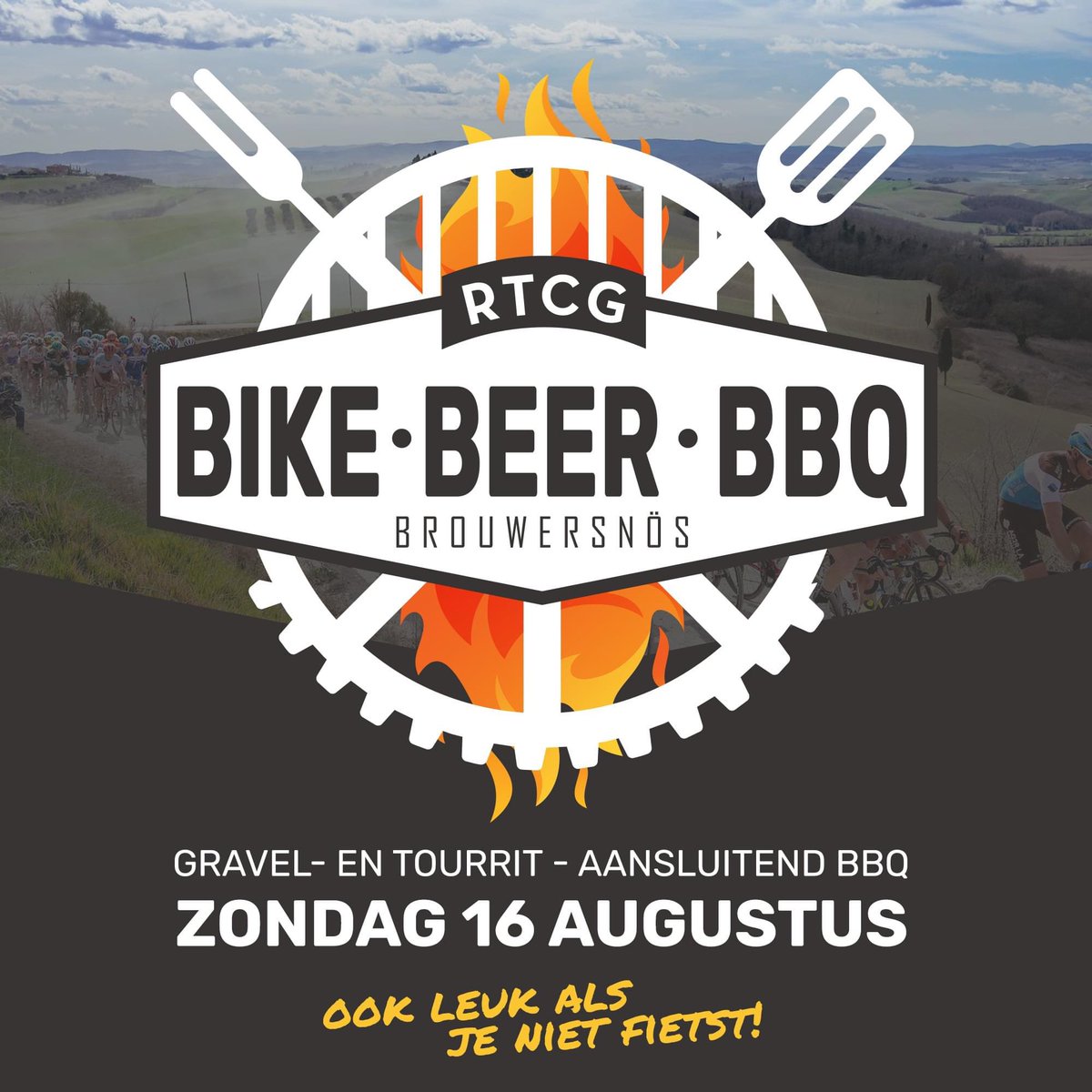 Op zondag 16 augustus organiseren <a href="/RTCGroenlo/">RTC Groenlo</a> en <a href="/brouwersnos/">Brouwersnös Groenlo</a> de eerste Bike-Beer-BBQ! Een gravel-en toerrit met aansluitend een oergezellige bbq op het Brouwersnös terras!! Kom staan op de trappers en fiets mee!! 🚴🏻‍♀️🚴‍♂️🍻🌞 #klassiekerindedop