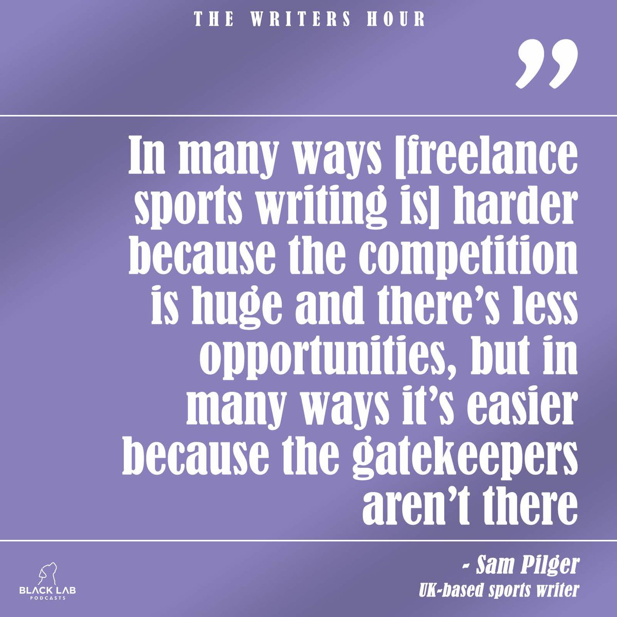 This week’s guest, sportswriter Sam Pilger, has seen the media industry evolve constantly over the past quarter century. He offers tips on how to get a foot in the door, and how to survive and prosper: shows.acast.com/the-writers-ho…