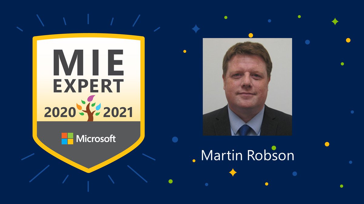 CET IT Services (@cet_it) on Twitter photo We are pleased to announce that our IT Services Manager has been selected as a Microsoft Innovative Educator (MIE) Expert for 2020-2021.
Looking forward to seeing the shared ideas from the community to enhance learning at <a href="/CE_Trust/">Cumbria Education Trust</a>
#MIEExpert #MicrosoftEdu We are pleased to announce that our IT Services Manager has been selected as a Microsoft Innovative Educator (MIE) Expert for 2020-2021.
Looking forward to seeing the shared ideas from the community to enhance learning at <a href="/CE_Trust/">Cumbria Education Trust</a>
#MIEExpert #MicrosoftEdu