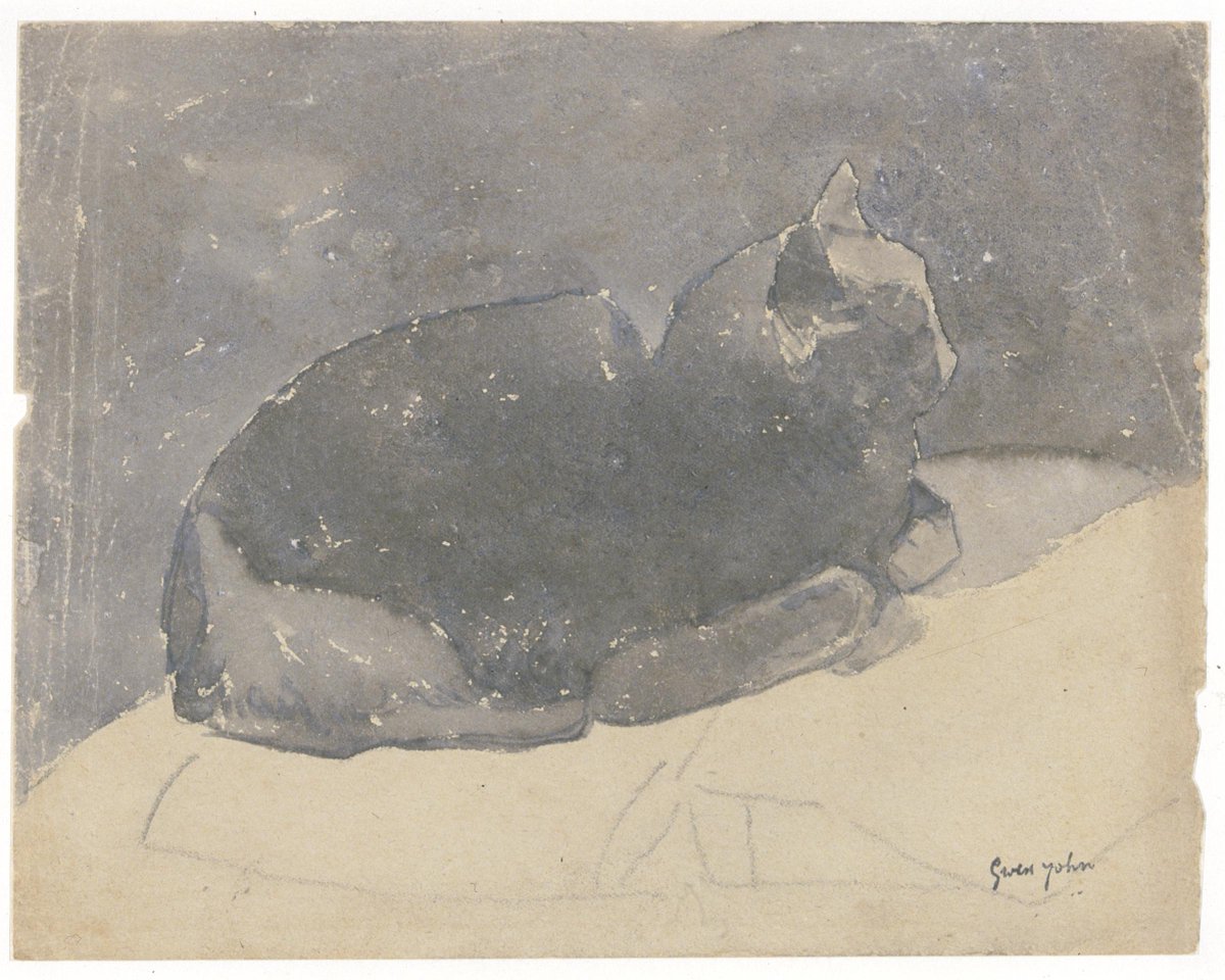 Gwen John loved her cats! They often appear in her sketches. One of her favourites was a tortoiseshell called Edgar Quinet - what a name! #internationalcatday #gwenjohn