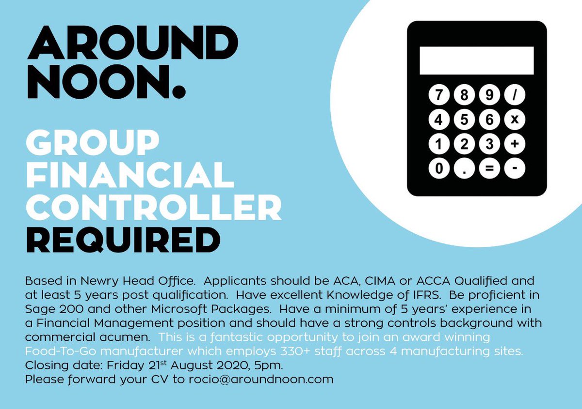 AroundNoonFood's tweet photo. We’re HIRING- We’re recruiting for two fantastic job opportunities based in our Newry Head Office
- GROUP FINANCIAL CONTROLLER
- NPD PROJECT MANAGER
#jobs #jobsfairy #financialcontroller #jobsni #nijobs #newry #NPDManager #foodtogo #foodmanufacturer #foodsupplier #grabngo https://t.co/q63XdZjbiT