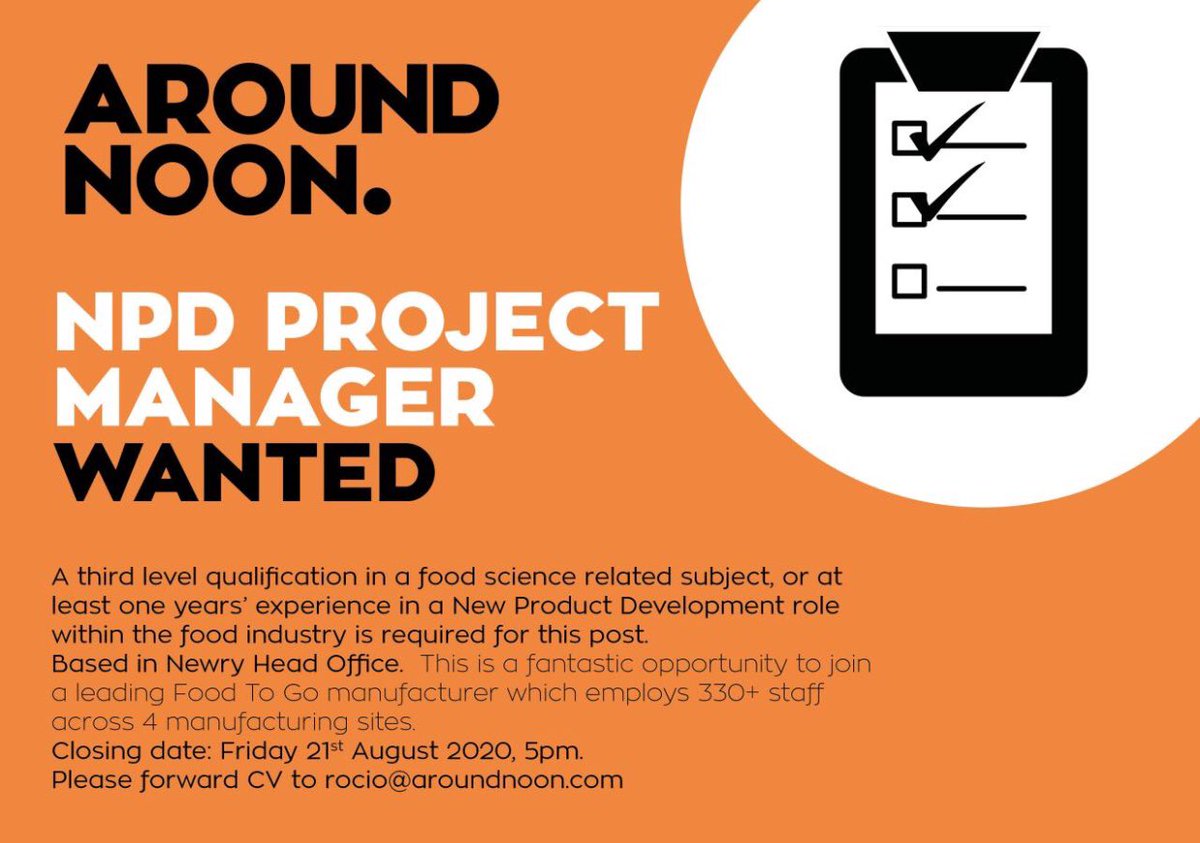 AroundNoonFood's tweet photo. We’re HIRING- We’re recruiting for two fantastic job opportunities based in our Newry Head Office
- GROUP FINANCIAL CONTROLLER
- NPD PROJECT MANAGER
#jobs #jobsfairy #financialcontroller #jobsni #nijobs #newry #NPDManager #foodtogo #foodmanufacturer #foodsupplier #grabngo https://t.co/q63XdZjbiT
