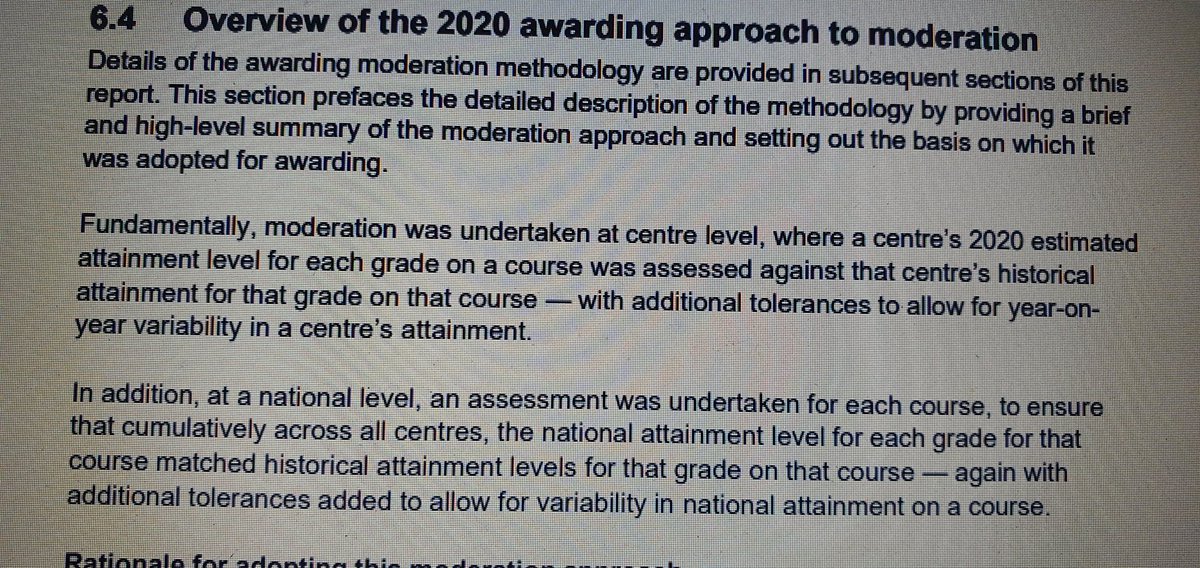 That middle paragraph is the key one so far. Basically a school's past results (without a pandemic) are determining the results this year. But we KNOW that grades are distributed by wealth, not ability, so while this might look fair it categorically is not.