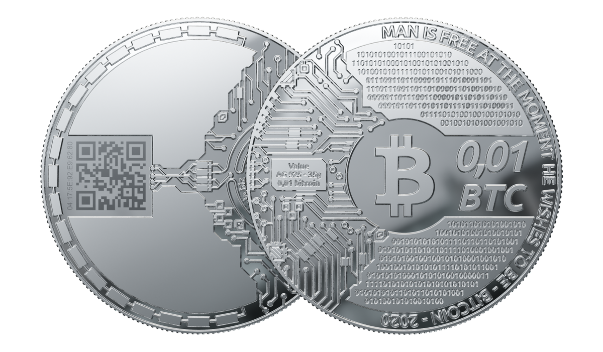 TbtcOfficial's tweet photo. REAL 0,01 BTC COIN BITCOIN
30 grams silver 925, 0,01 bitcoin coin value and ID-Token Scrypta with CoreBlock® technology. 2,97 mm thickness and 35 mm diameter. Only 3000 units for first series.

#truebitcoin #realbitcoinascoin #bitcoinsilver #TBTC #btc001ag https://t.co/ZEwXkP9J9h
