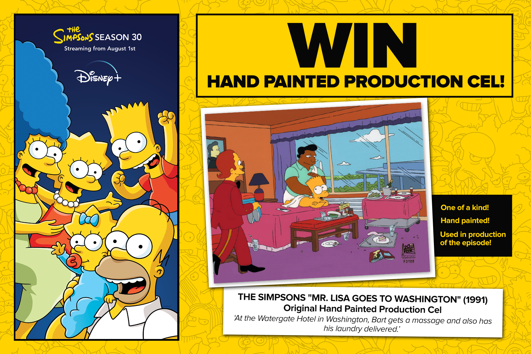 Zing Pop Culture on X The Simpsons Season 30 streaming now on Disney and to celebrate we are giving away a one of a kind ORIGINAL Hand Painted Production Cel To win this incredible prize