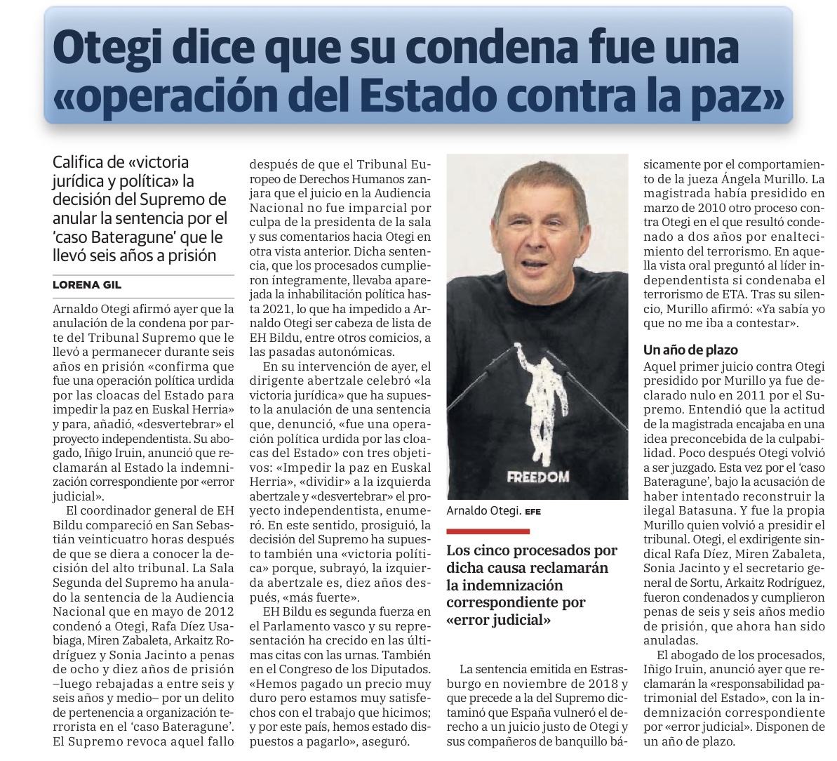 CovitePV's tweet photo. .@ArnaldoOtegi dice ahora que su condena por el caso Bateragune fue "una operación del Estado contra la paz".

La única operación contra "la paz", la convivencia libre y la pluralidad ideológica y política en Euskadi y en España ha sido ETA.

Desenmascaramos sus mentiras. HILO⬇ https://t.co/CrKtBeWLAg