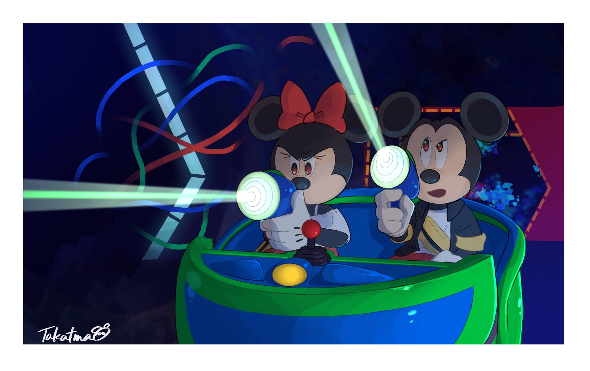 タカツマ 8 50到着 9 15乗り バズライトイヤーのアストロブラスター 8時にファストパスをとっています