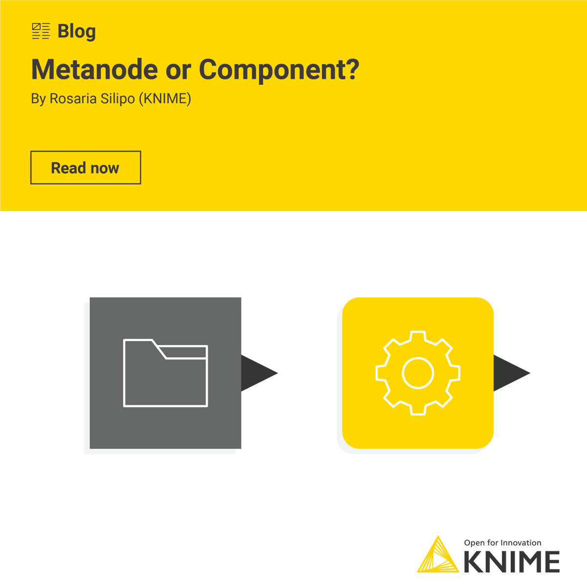 knime's tweet image. 📰 The goal of this week's blog post is to help clarify the difference between metanodes and components. What's a #metanode? What's a #component? And when do you use what? Read to find out at 👉 knime.com/blog

#datascience #KNIME #opensource