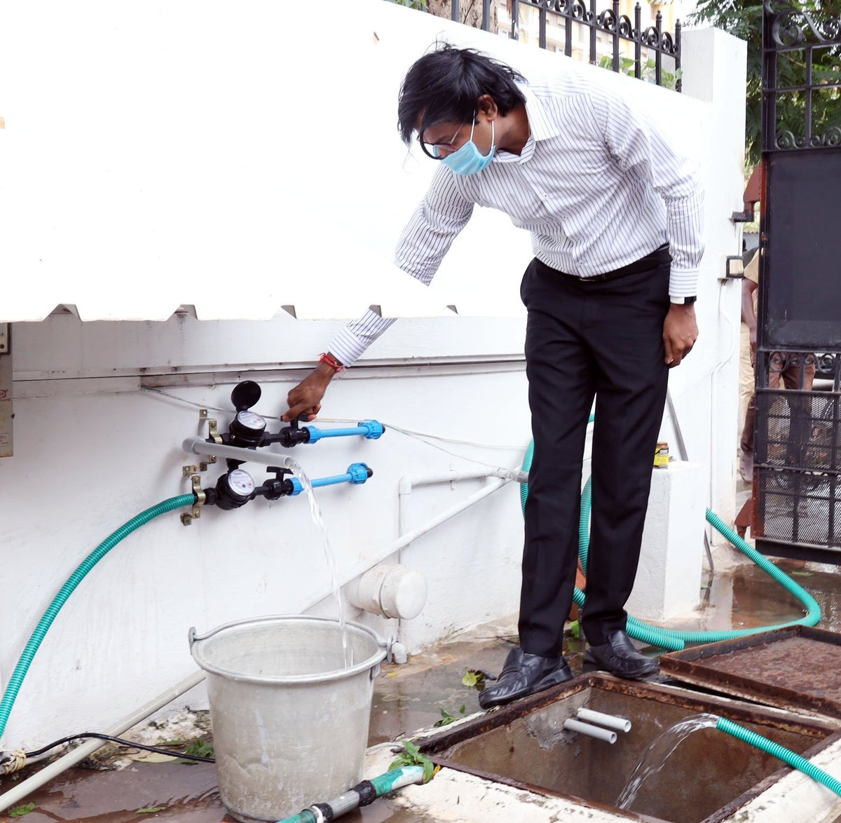 TPRDtCollector's tweet image. Inspected the water pumping station and new water connections given to the Public  under #AmrutScheme  in Tiruppur corporation.Discussed the function of the pumping station with the TWAD board officials #Tiruppur