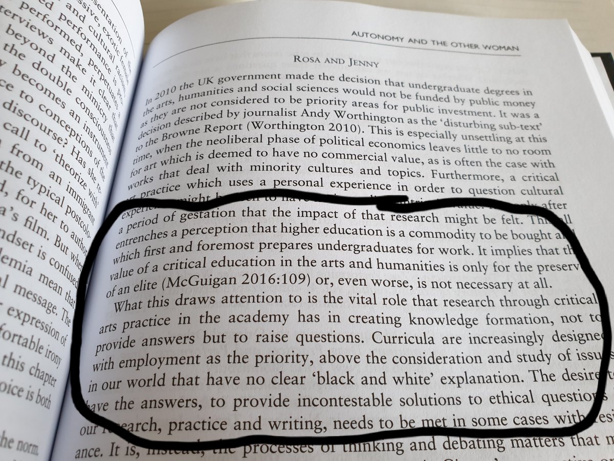 I have to admit to being proud. We are here to raise questions, not to provide simple answers. Co-authored chapter with Rosa Fong in Piotrowska's 'Creative Practice Research in the Age of Neoliberal Hopelessness'
#highered #HigherEducation #arts #practiceasresearch #par