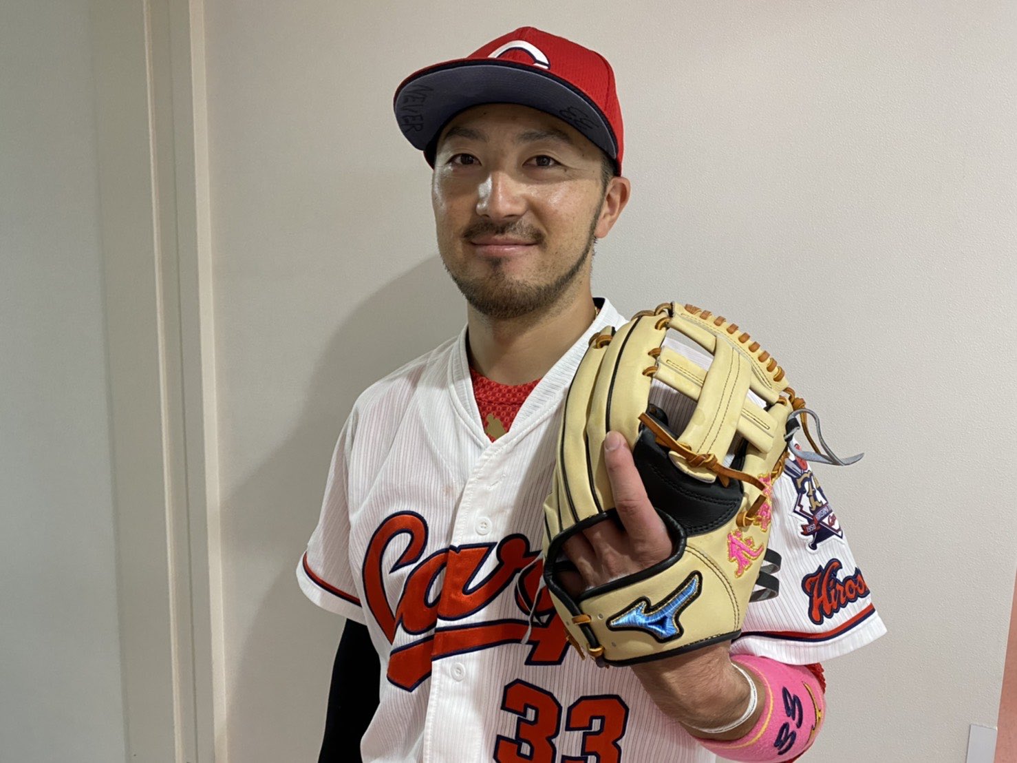 B-3768 広島東洋カープ 菊池涼介選手 ミズノ mizuno ミズノプロ 86cm