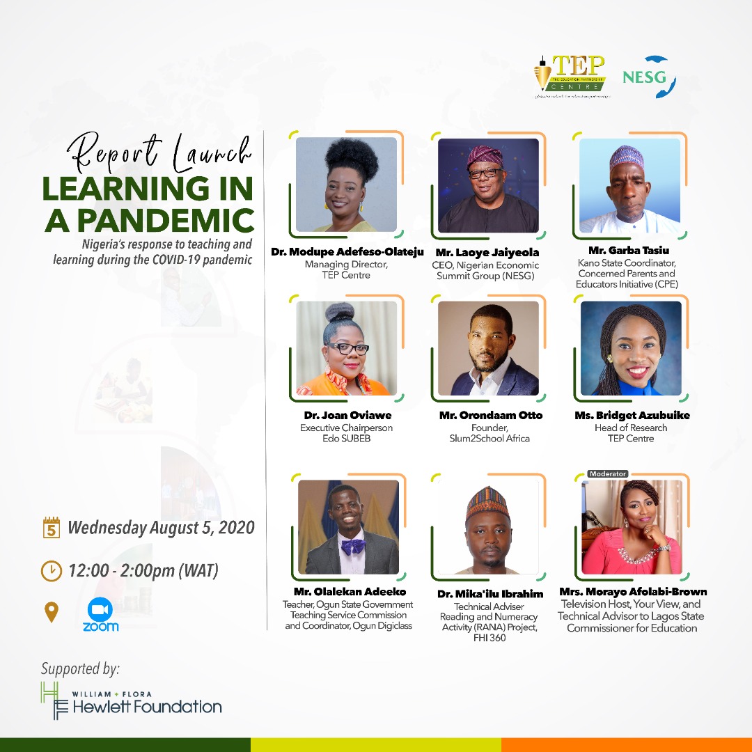 Hear from government officials, teachers, private organizations, private school representatives, parents, and students, on how they ensured learning continued during the pandemic, in Nigeria. zoom.us/webinar/regist… #LearningInAPandemic #ReportLaunch
