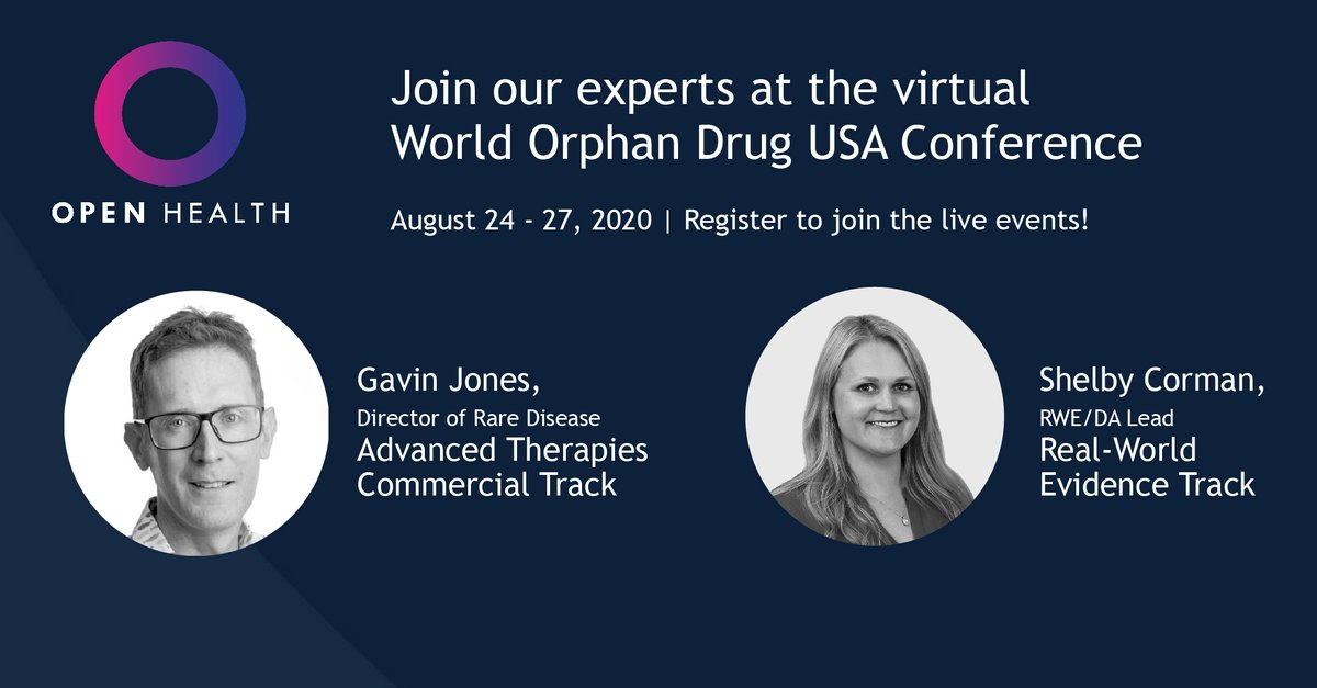 Are you attending #WODCUSA? Join Shelby Corman and Gavin Jones in their panel discussions in the real-world evidence and advanced therapy tracks. <a href="/OrphanConf/">World Orphan Drug Congress USA</a> #RWE #raredisease #genetherapy
bit.ly/33qPXMO