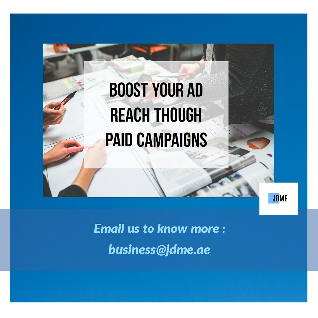 Boost your ad reach with paid campaigns.
<a href="/DigitalJdme/">JDME Digital Solution</a>

.
.
.
.
.
.
.
#jdmedigitalsolution #paidcampaigns #boosted #digitalbranding #branding #campaign #socialmediamanagement #Instagram #trending #dubai🇦🇪 #uae🇦🇪 #uaedigitalmarketing #digitalmarketingsolutions