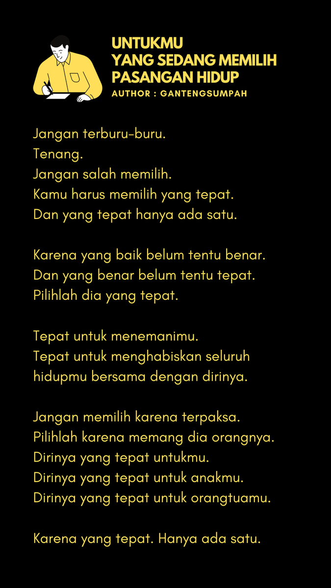 gantengsumpah's tweet photo. Untukmu yang sedang memilih pasangan hidup. https://t.co/542Ga2DGi7