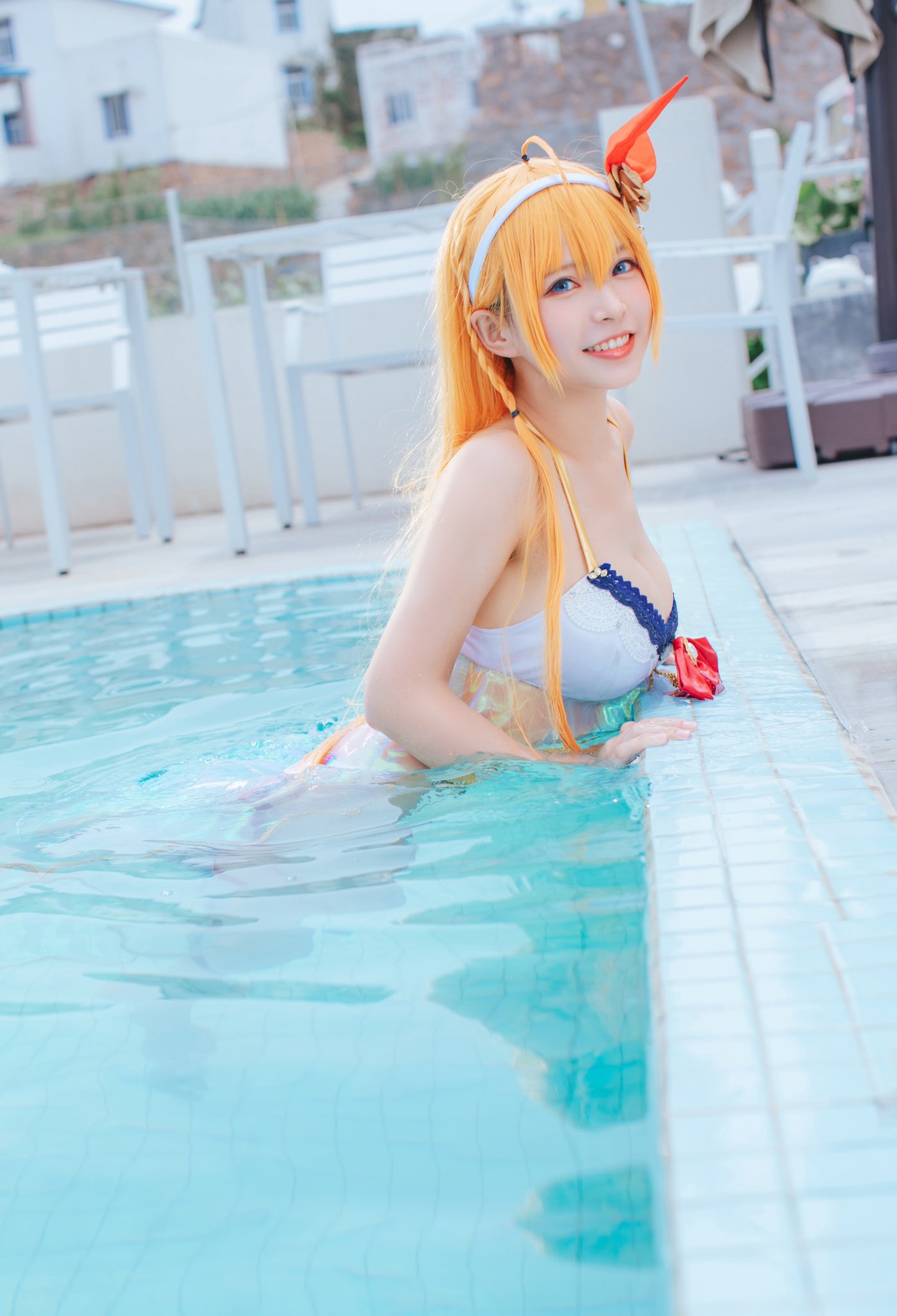 画像,🏖一緒に水遊びしましょう！phx：@X_iaoHaaaaa #プリンセスコネクトReDive #プリコネR #ペコリーヌ #公主连结 #プリコネ #コスプレ #…