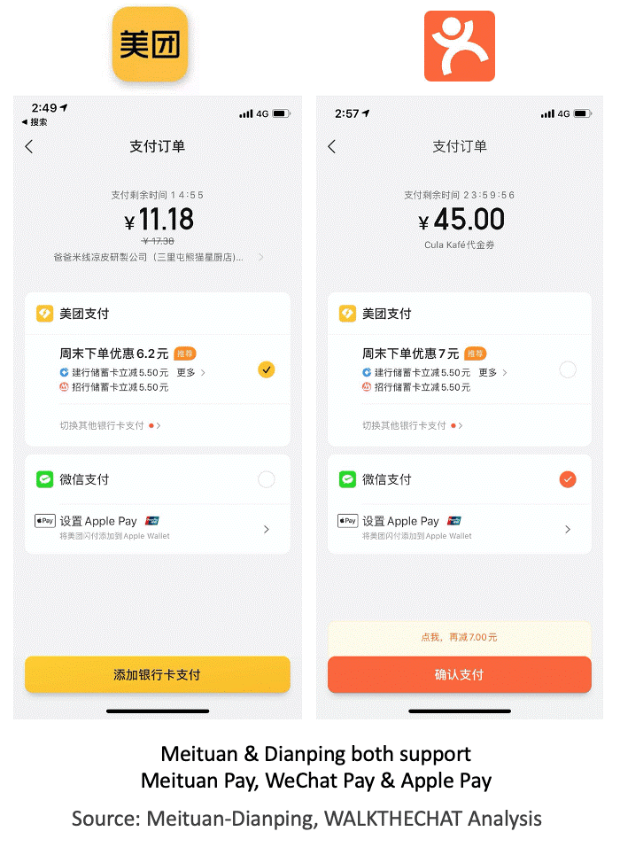 WalktheChat's tweet photo. #Meituan-Dianping, the food delivery, and life service App, started to block #Alipay for some of its users. This act could be a defensive move as #Alibaba backed https://t.co/08FhhSxjOn, which is directly competing with Meituan’s main food delivery service. https://t.co/FVlJI19yQn