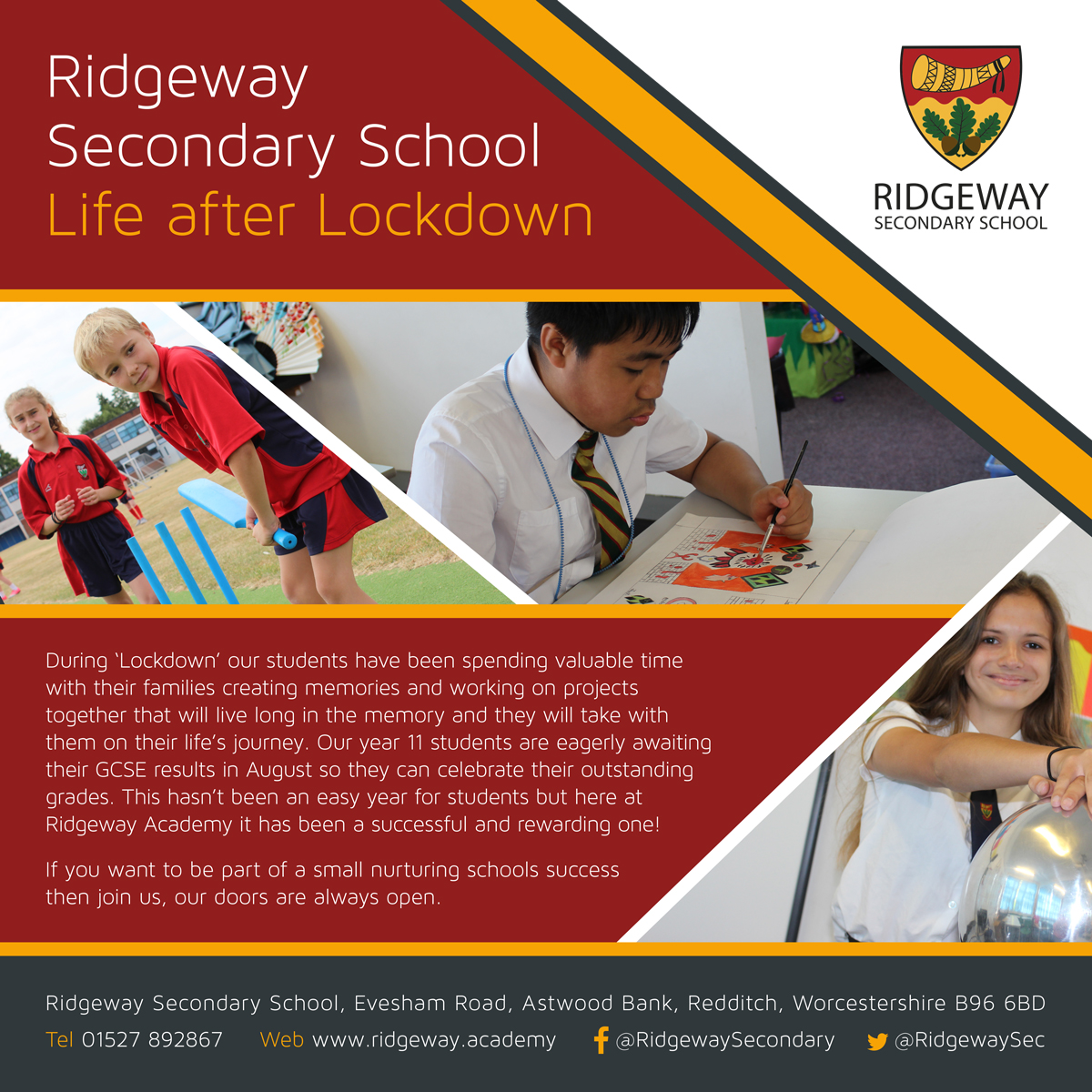 Ridgeway Secondary School (@ridgewaysec) on Twitter photo Life after Lockdown at Ridgeway Secondary School! Life after Lockdown at Ridgeway Secondary School!