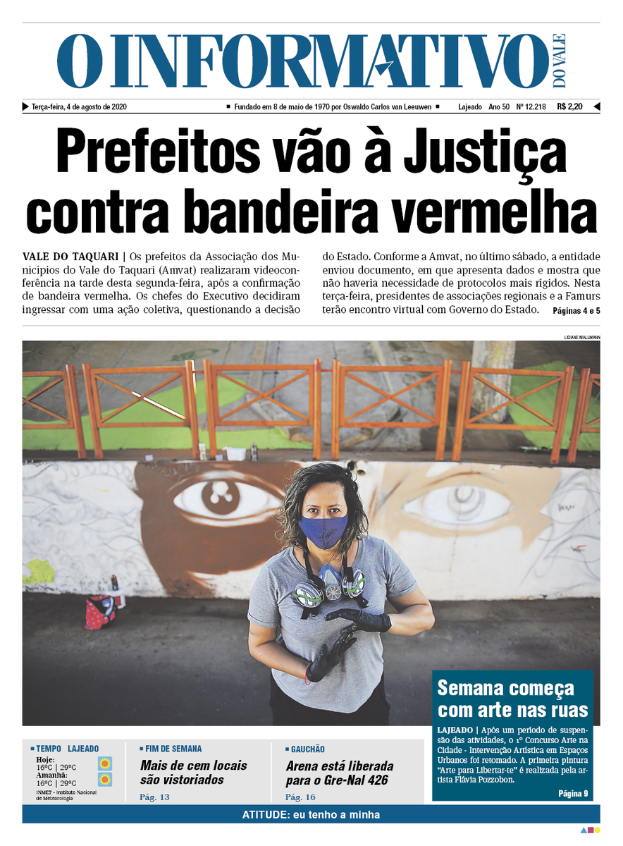 Prefeitos vão à Justiça contra bandeira vermelha

Leia mais na edição desta terça-feira, dia 4.