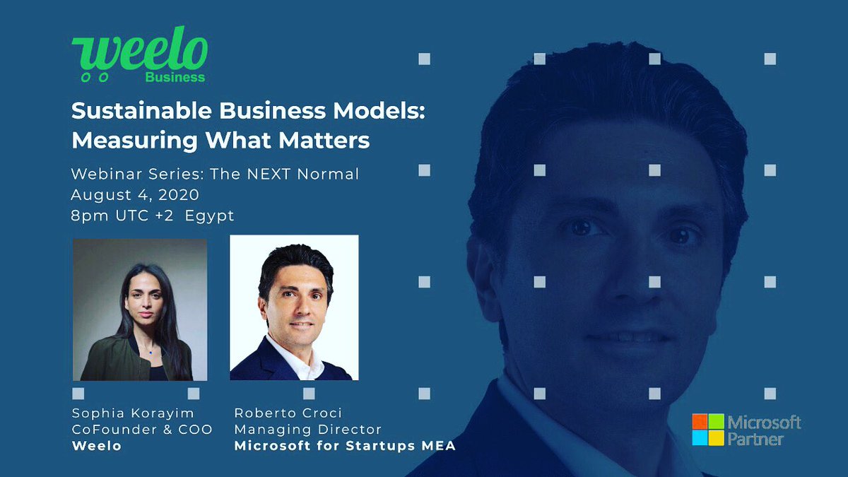 WeeloLLC's tweet photo. Don’t miss it! 
Tonight 8pm✨

✨Weelo Business guest speaker,  Roberto Croci, Managing Director, Microsoft for Startups Middle East for an interactive Q&amp;A on building sustainable business models and understanding what matters most. 

Webinar Link:
https://t.co/LDE6IsVYXM https://t.co/Rd97avtNyX
