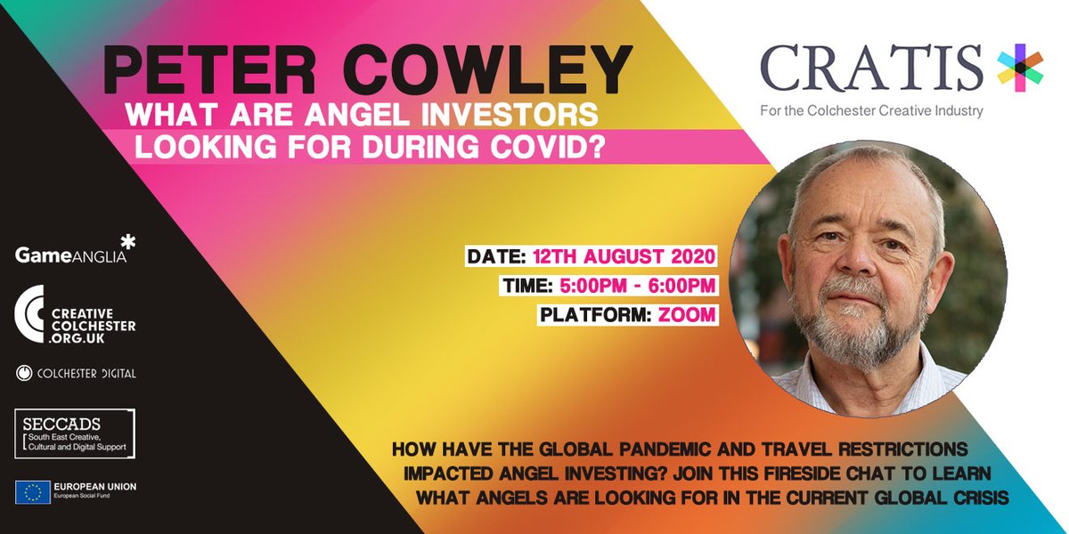 gameanglia's tweet photo. Coming up next… Join us for a ‘fireside chat’ to learn what angel investors are looking for in the current global crisis, with angel investor Peter Cowley. Always wanted to know more about angel investing? Ask here! #cratis #summerdigitalsessions https://t.co/sEX5nmAu69 https://t.co/6ry7su82cw