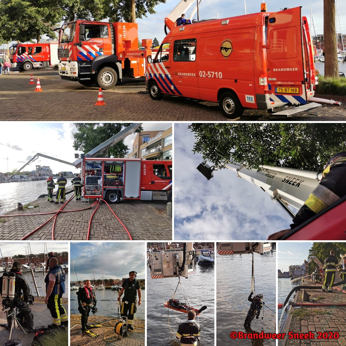 Melding brandweer Pampuskade Sneek