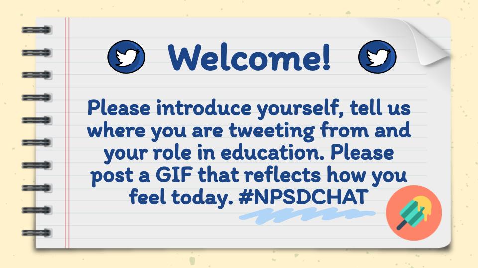 megburkeall4ed's tweet photo. Let's get this started right #NPSDCHAT family, yay! https://t.co/UcJKDFXmfY