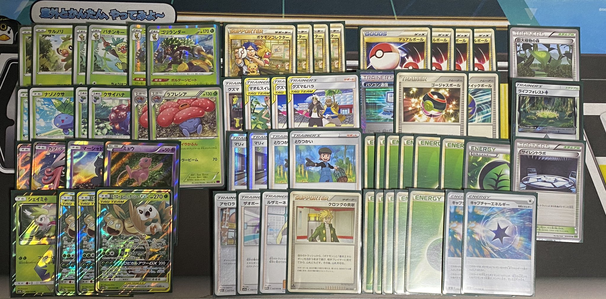 Tc バトロコ高田馬場 イベント情報 ポケカ 8 9 日 から ババロコ殿堂 開催です 担当ぬが 貸し出しデッキを鋭意製作中 第二弾は モクナシラフレシアゴリランダー エクストラでも猛威をふるった モクナシラフレシア 殿堂ポイントで巨大植物の森